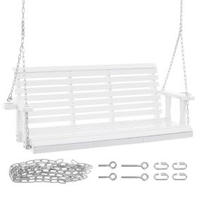 Wooden Porch Swing 5.5 ft, Patio bench swing for Courtyard & Garden, Upgraded 880 lbs Strong Load Capacity