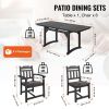 7 Pieces Patio Dining Set, Outdoor Rectangle Furniture Table and Chairs Set, All Weather Garden Furniture Table Sets, HIPS Patio Conversation Set