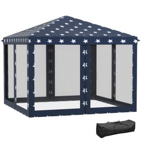 Outsunny 10' X 10' Pop Up Canopy Tent With Netting, Instant Gazebo, Ez Up Screen House Room With Car (Option: MultiColor)