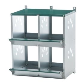 4 Compartment Chicken Nesting Boxes, Metal Nesting Boxes Wall Mount Chicken Egg Laying Box For Different Chicken Breeds (Color: Green)