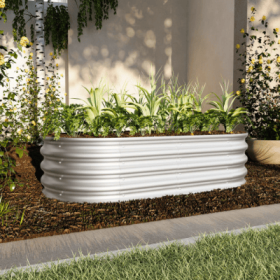 2Pcs 4x2x1ft Raised Garden Bed Kit, Galvanized Planter Raised Garden Beds For Outdoor For Vegetables,Flowers &Herbs, Heavy Duty, Rust-Resistant, (Color: Silver)